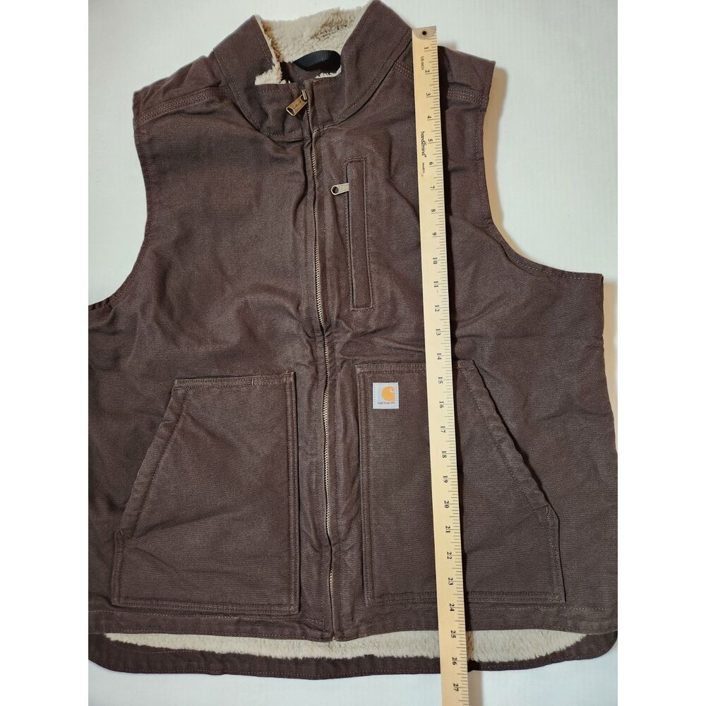Carhartt Women’s Relaxed Fit Sherpa‑Lined Vest XL Brown - Picture 6 of 7